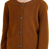 Girls 100% Merino Wool Cardigan 2025 Fall Winter Kids Crew Neck Warm Soft Long Sleeve Knit Cardigan Sweater