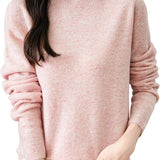 Chanyarn Women's 100% Merino Wool Seamless Sweater Mock Neck First-Line Ready to Wear Long Sleeve Knitted Pullover Tops