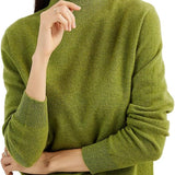 100% Pure Cashmere Women's Sweater Mock Neck Long Sleeve Warm Soft 2025 Fall Winter Knit Pullover