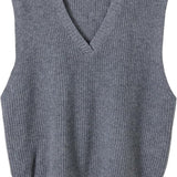Women's 100% Merino Wool Sweater Vest 2025 Spring Classic V Neck Casual Sleeveless Knit Sweater Vest