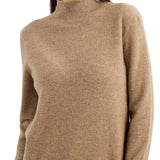 100% Pure Cashmere Women's Sweater Mock Neck Long Sleeve Warm Soft 2025 Fall Winter Knit Pullover