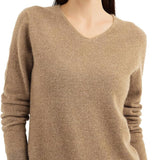 Chanyarn 100% Pure Cashmere Women's Sweater V-Neck Long Sleeve 2025 Fall Winter Warm Soft Knit Pullover