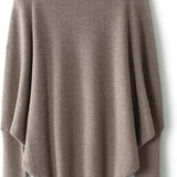 Suéter de malha grande com gola morcego e mistura de lã Merino