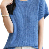 Chanyarn Women's Casual Crewneck Batwing Short Sleeve Sweater 2025 Spring Summer Loose Knitted Pullover Sweater Tops
