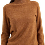 100% Pure Cashmere Women's Sweater Mock Neck Long Sleeve Warm Soft 2025 Fall Winter Knit Pullover