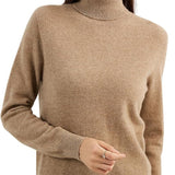 Women's 100% Pure Cashmere Sweater Turtleneck Long Sleeve Warm Soft 2025 Fall Winter Knit Pullover