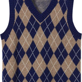 Giubbotto da maglione da donna al 100% da donna 2025 Diamond inverno autunno V Glet maglione a maglia senza maniche