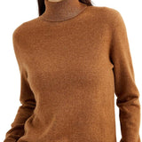 Women's 100% Pure Cashmere Sweater Turtleneck Long Sleeve Warm Soft 2025 Fall Winter Knit Pullover