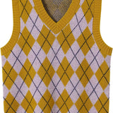 Giubbotto da maglione da donna al 100% da donna 2025 Diamond inverno autunno V Glet maglione a maglia senza maniche