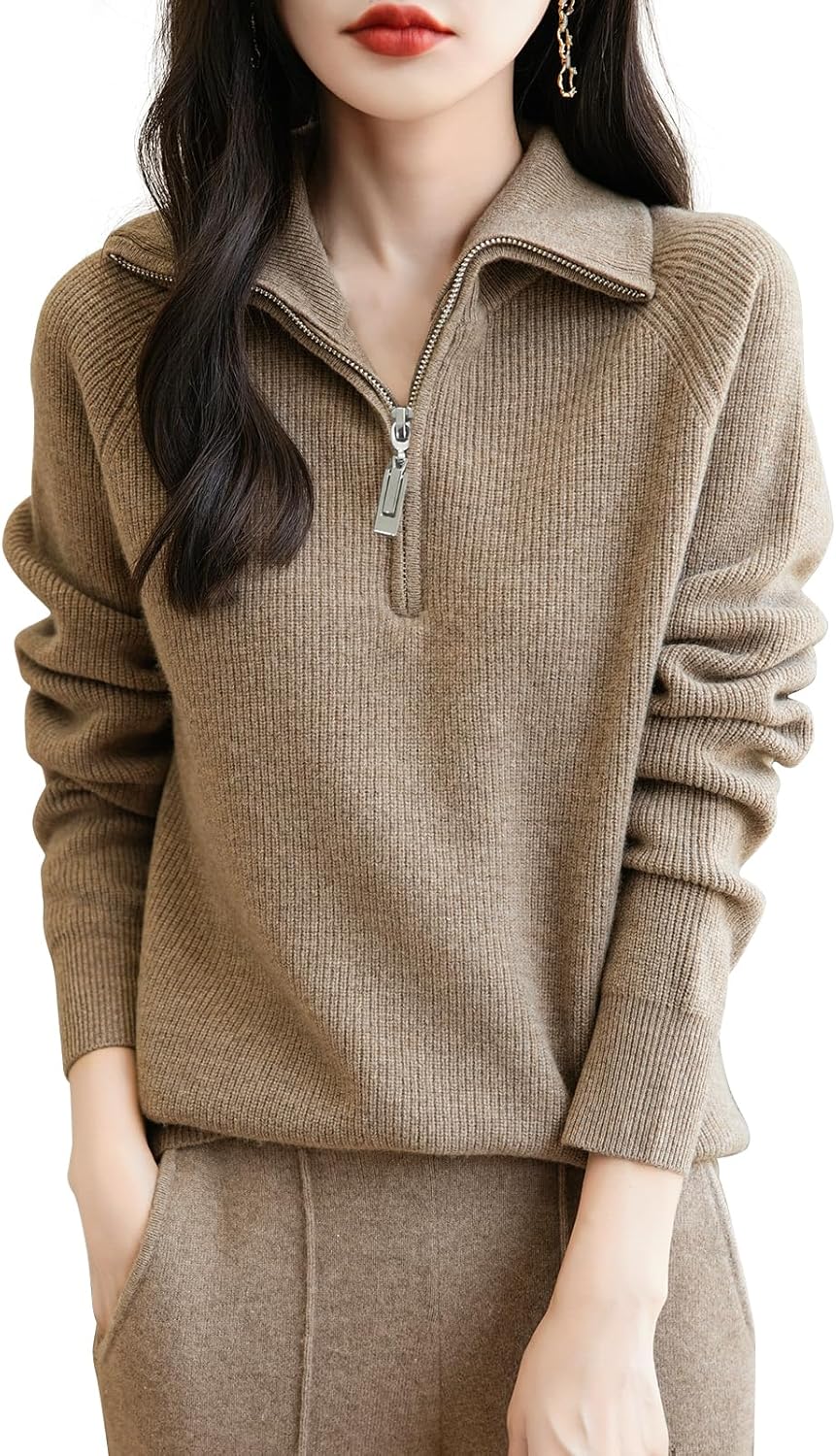 Chanyarn Dames 100% merinowol lente herfst winter eerste lijn klaar om te dragen opstaande kraag naadloos gebreid vest mouwloos pullover vest, Roze, S Chanyarn Dames 100% merinowol lente herfst winter eerste lijn klaar om te dragen opstaande kraag naadloos gebreid vest mouwloos pullover vest, Roze, S