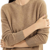 Women's 100% Pure Cashmere Sweater 2025 Fall Winter Crew Neck Long Sleeve Warm Soft Knitted Pullover