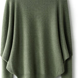 Suéter de malha grande com gola morcego e mistura de lã Merino