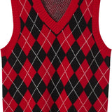 Giubbotto da maglione da donna al 100% da donna 2025 Diamond inverno autunno V Glet maglione a maglia senza maniche