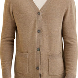 Men's 100% Merino Wool Cardigan Sweater 2025 Fall Winter Casual V Neck Warm Soft Long Sleeve Knitted Sweater