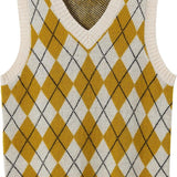 Giubbotto da maglione da donna al 100% da donna 2025 Diamond inverno autunno V Glet maglione a maglia senza maniche