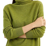 100% Pure Cashmere Women's Sweater Turtleneck Long Sleeve Warm Soft 2025 Fall Winter Knit Pullover