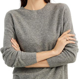 Women's 100% Pure Cashmere Sweater 2025 Fall Winter Crew Neck Long Sleeve Warm Soft Knitted Pullover