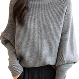 Chanyarn Women's 100% Merino Wool Sweater 2025 Fall Winter Mock Neck Oversized Long Batwing Sleeve Loose Knitted Sweater