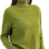 Women's 100% Pure Cashmere Sweater Turtleneck Long Sleeve Warm Soft 2025 Fall Winter Knit Pullover