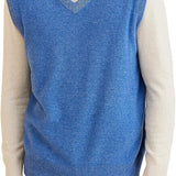 Men's 100% Merino Wool Sweater Vest 2025 Fall Winter Casual Solid V Neck Soft Sleeveless Knitted Sweater Vest