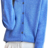 Chanyarn Women's Crewneck 100% Merino Wool Sweater 2025 Spring Fall Solid Long Sleeve Seamless Knitted Cardigan Sweater
