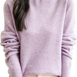 Chanyarn Women's 100% Merino Wool Seamless Sweater Mock Neck First-Line Ready to Wear Long Sleeve Knitted Pullover Tops