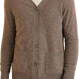Men's 100% Merino Wool Cardigan Sweater 2025 Fall Winter Casual V Neck Warm Soft Long Sleeve Knitted Sweater