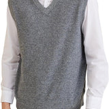 Men's 100% Merino Wool Sweater Vest 2025 Fall Winter Casual Solid V Neck Soft Sleeveless Knitted Sweater Vest