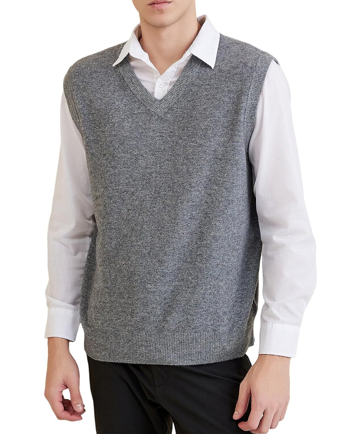 Australian Merino Wool V-Neck Sweater Vest
