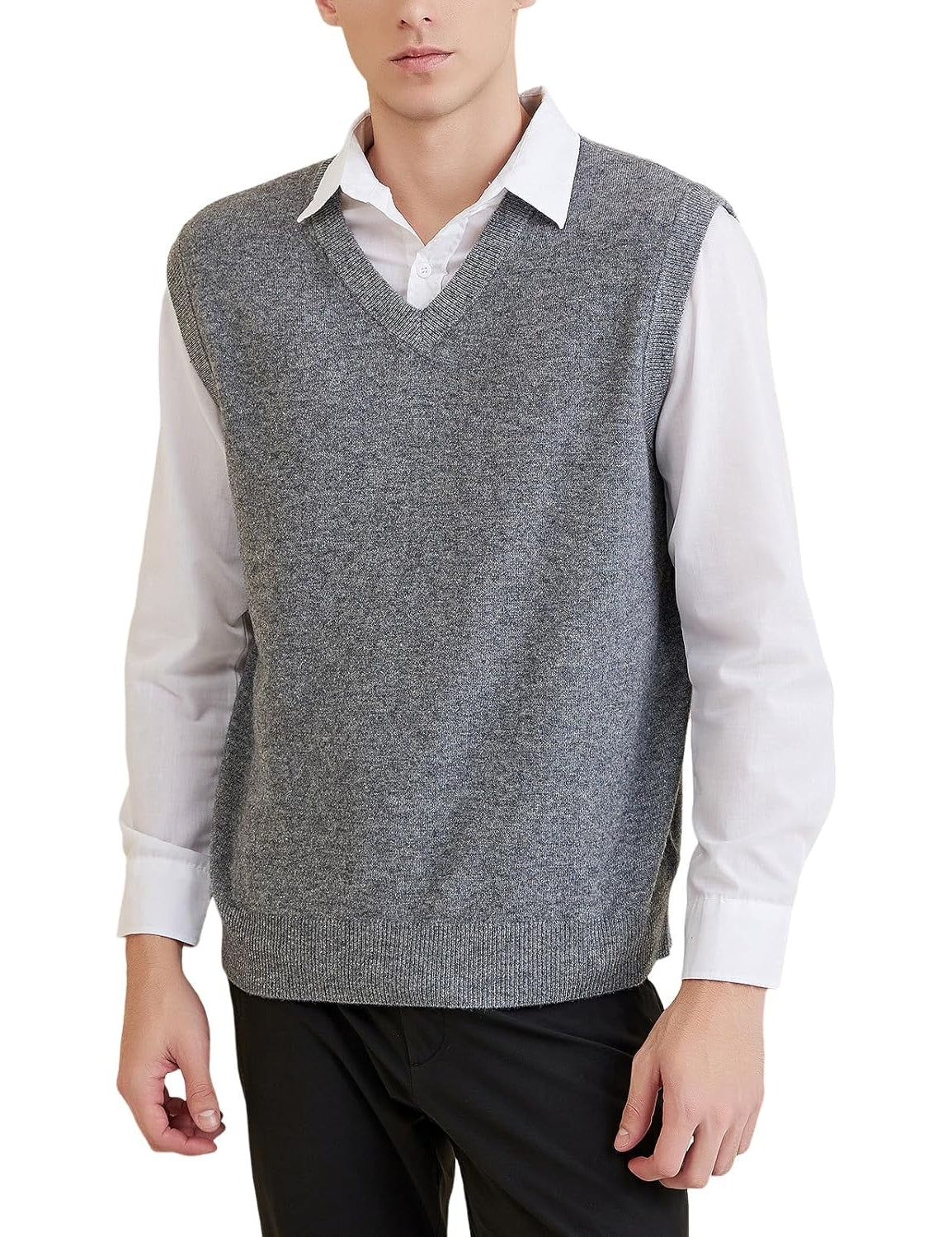 Australian Merino Wool V-Neck Sweater Vest