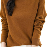 Chanyarn Women's 100% Merino Wool Seamless Sweater Mock Neck First-Line Ready to Wear Long Sleeve Knitted Pullover Tops
