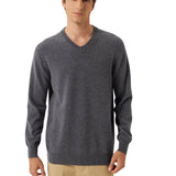 100% Cashmere V Neck Seamless Knit Sweater