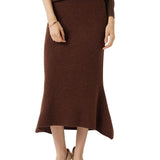 30% Cashmere 70% Merino Wool Knit Fishtail Skirt