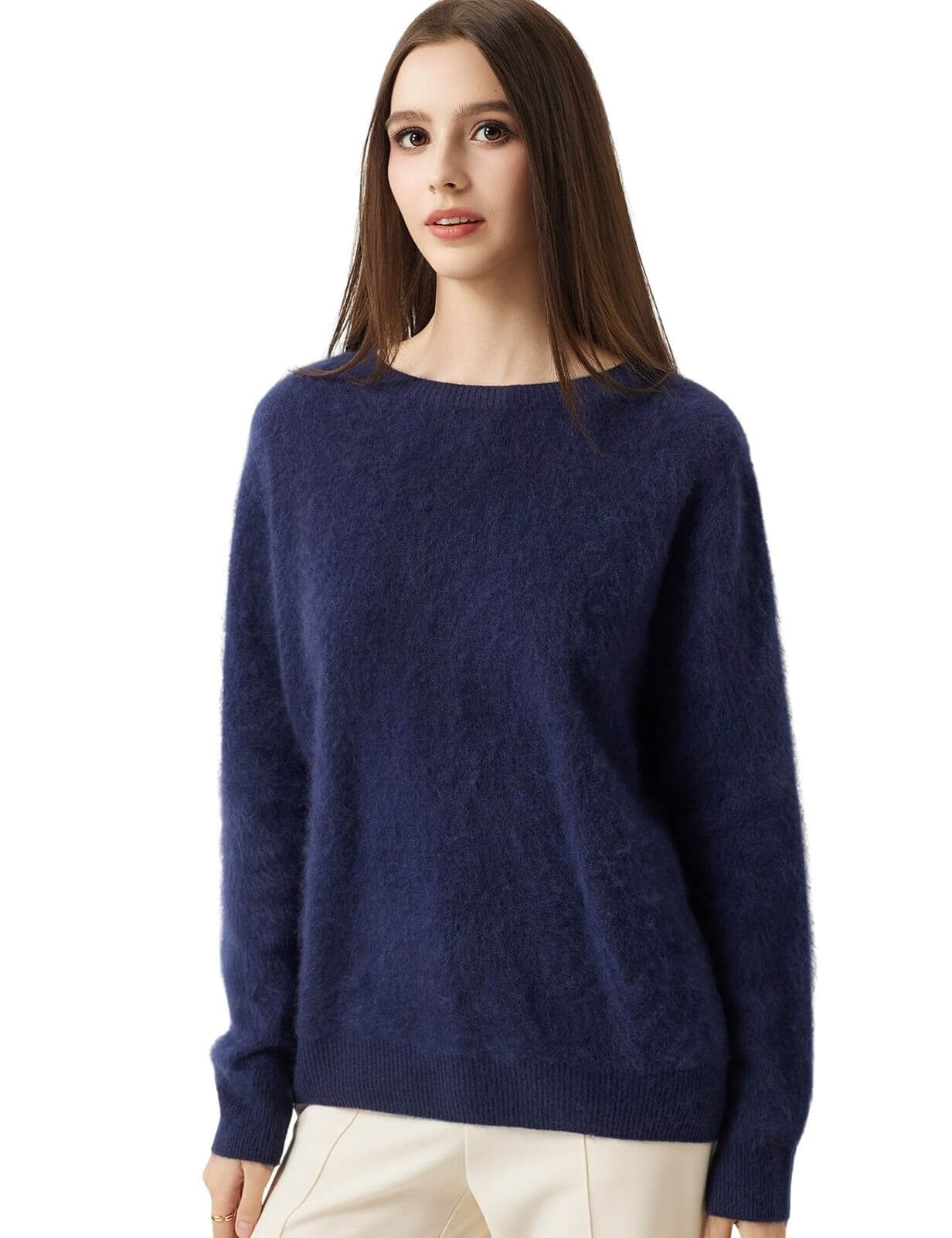 100% Merino Wool Crew Neck Seamless Sweater