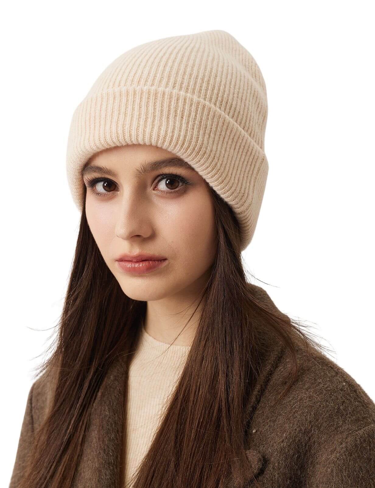 100% Cashmere Unisex Skull Cap Knit Beanie