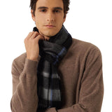 100% Cashmere Long Plaid Tassel Warm Knit Scarf