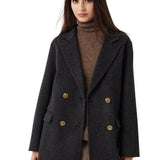 100% Merino Wool Double Breasted Pea Coat