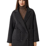 100% Merino Wool Double Breasted Short Coat