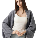 100% Merino Wool Knit Wrap Shawl with Sleeves