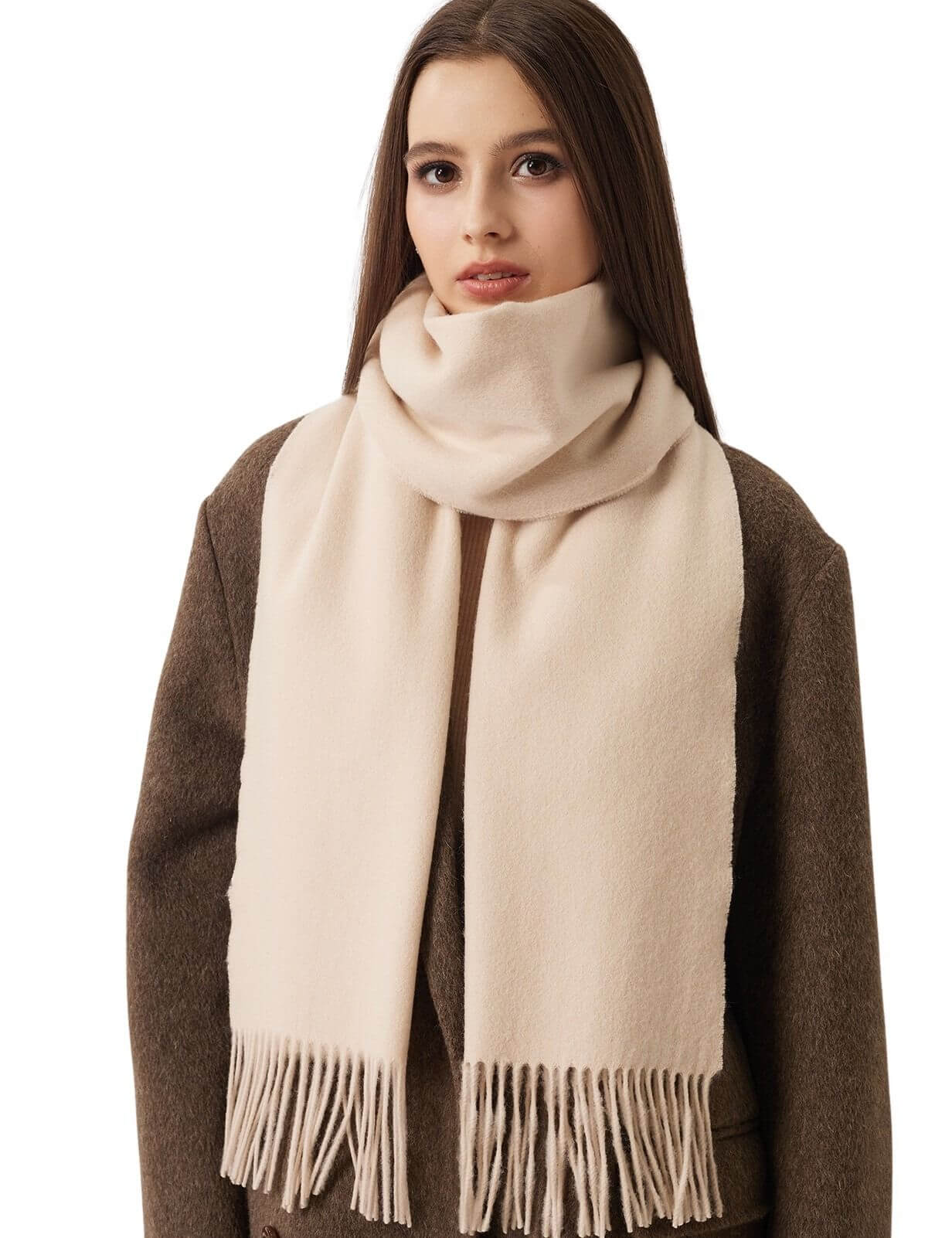 100% Merino Wool Scarf Solid Warm Ultra-Soft