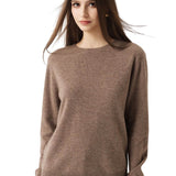 30% Cashmere 70% Merino Wool Seamless Crew Neck Sweater