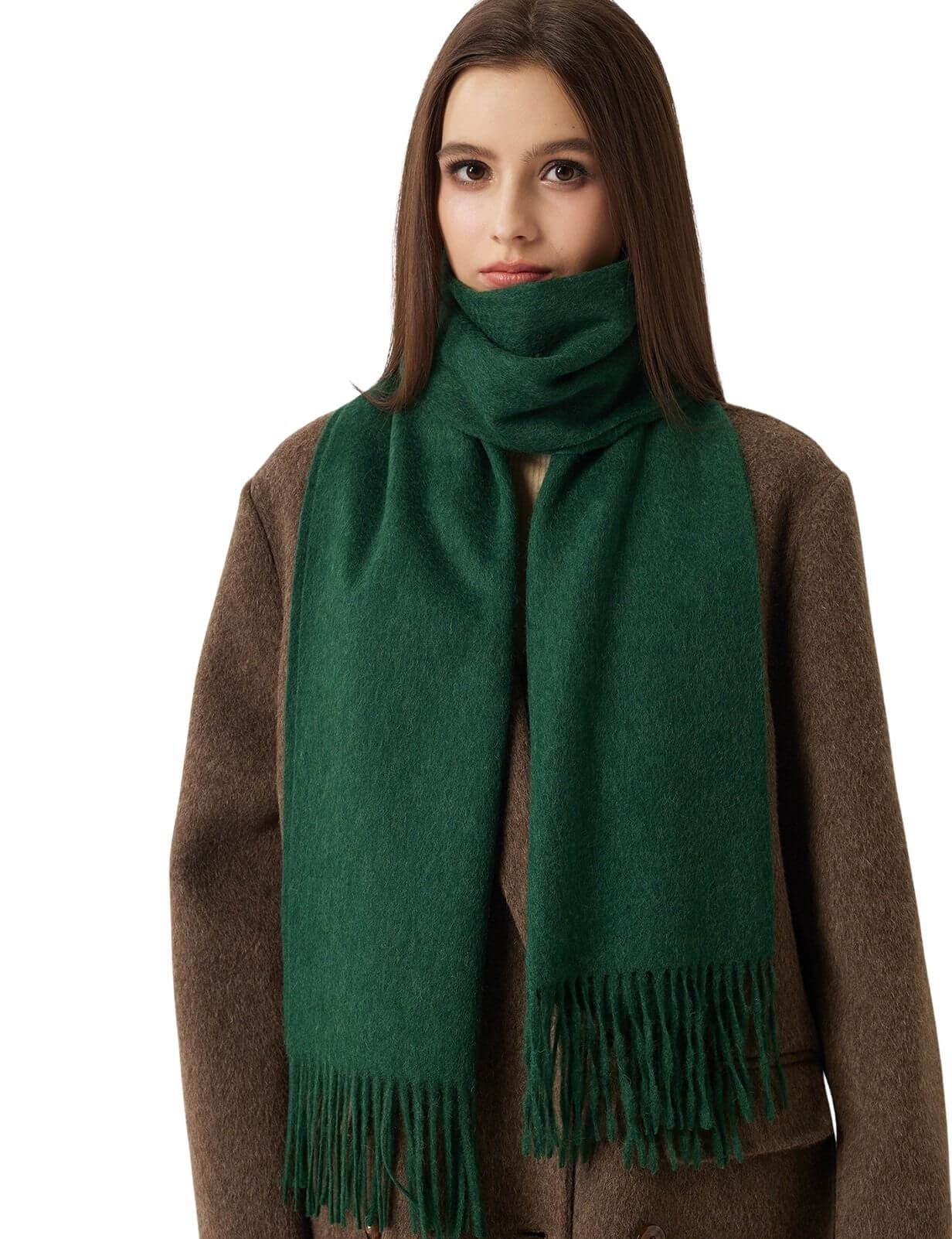 100% Merino Wool Scarf Solid Warm Ultra-Soft