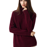 Pull à col roulé sans couture 100 % laine mérinos