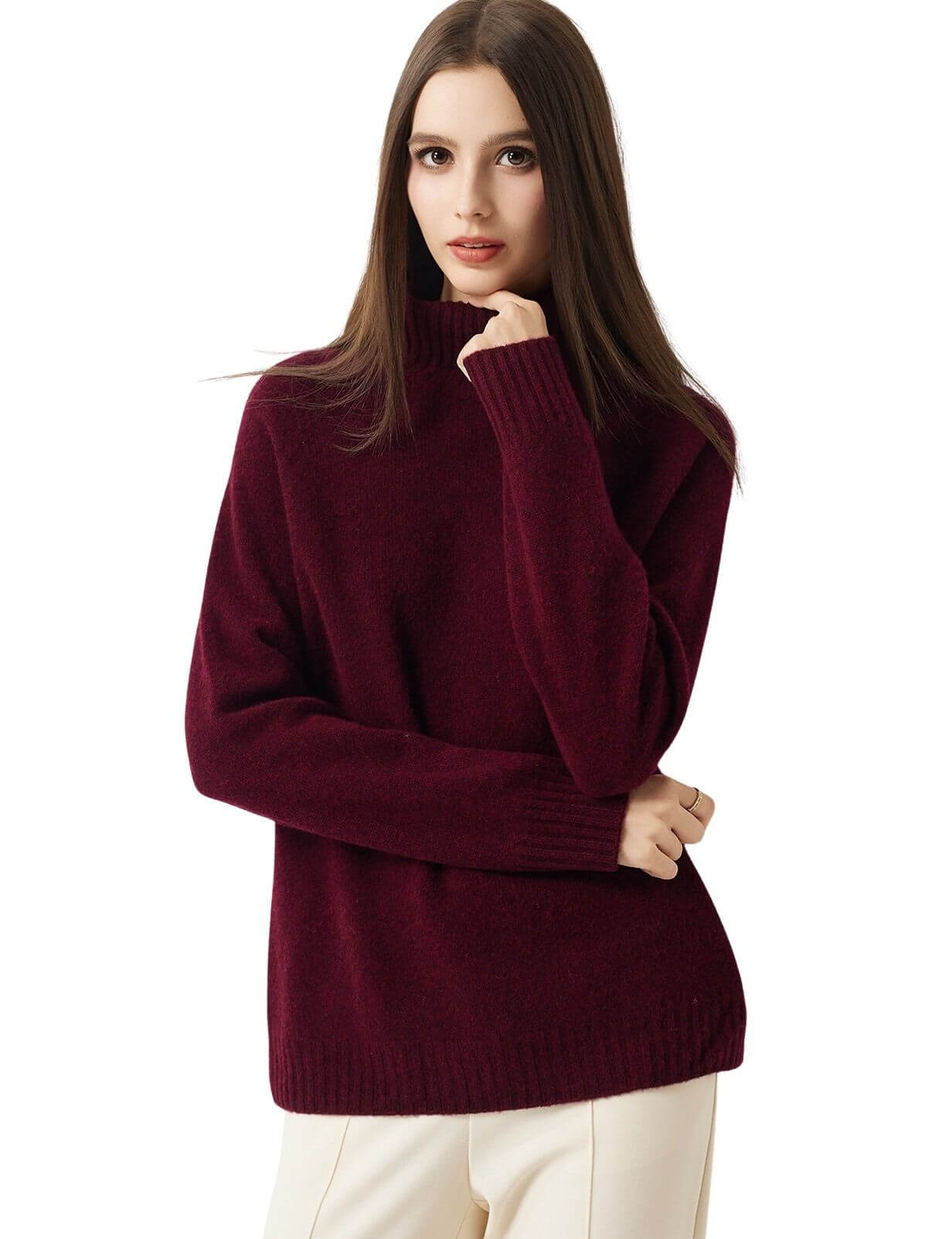 100% Merino Wool Seamless Turtleneck Sweater