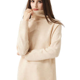 Pull à col roulé sans couture 100 % laine mérinos