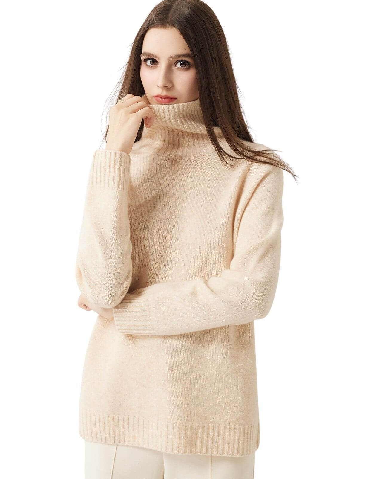 100% Merino Wool Seamless Turtleneck Sweater
