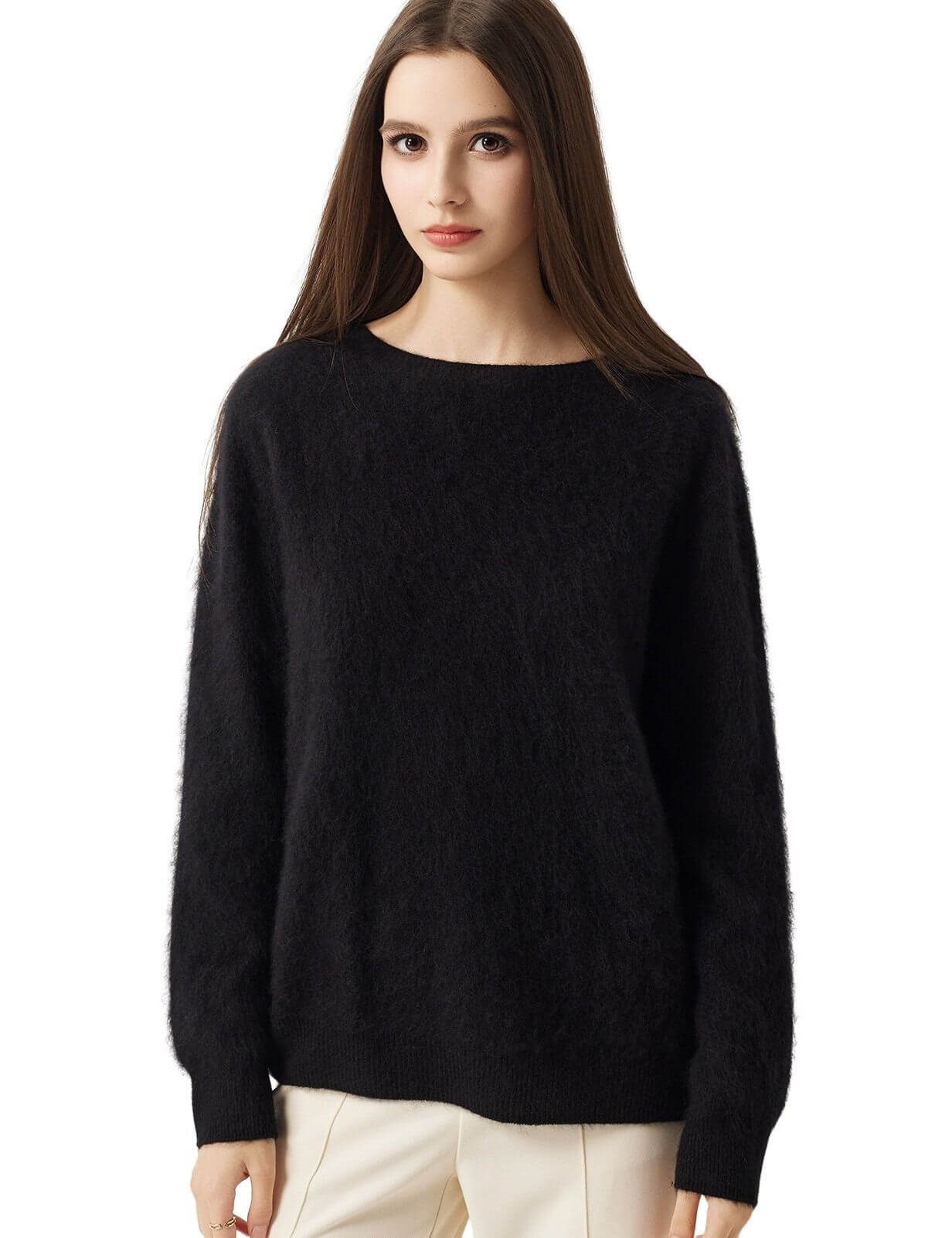 100% Merino Wool Crew Neck Seamless Sweater