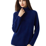 Pull à col roulé sans couture 100 % laine mérinos