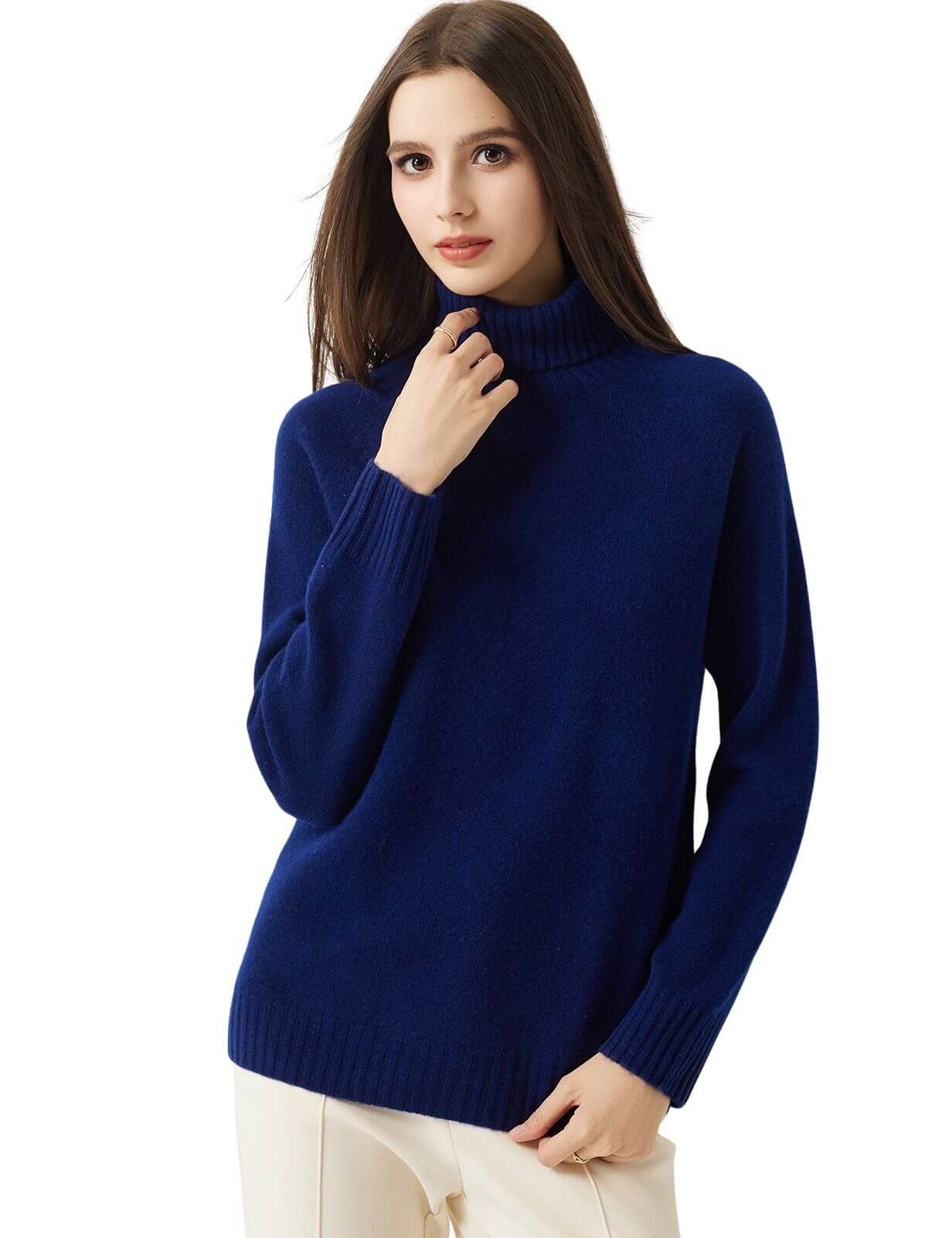 100% Merino Wool Seamless Turtleneck Sweater