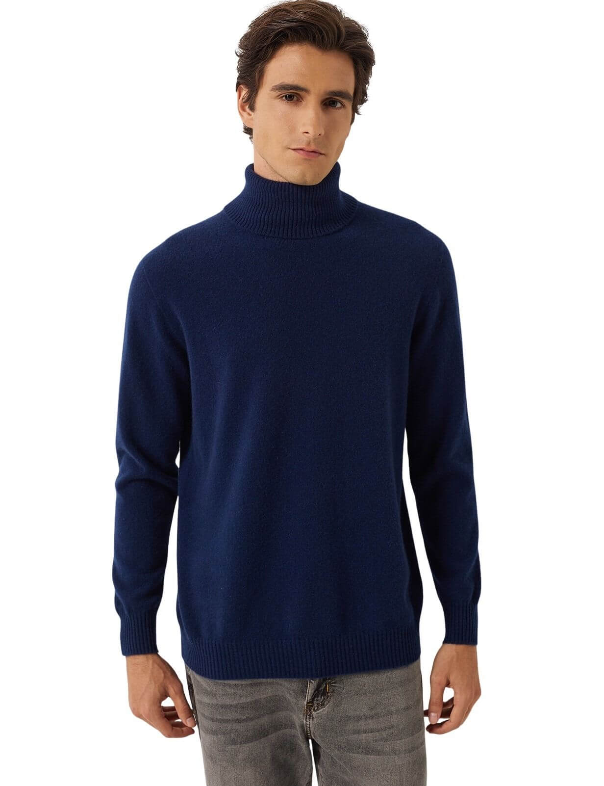 100% Cashmere Turtleneck Seamless Knit Sweater